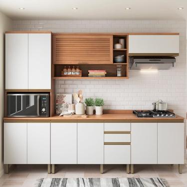 Imagem de Cozinha Completa Telasul Macadâmia Armário e Balcão Freijó com Branco