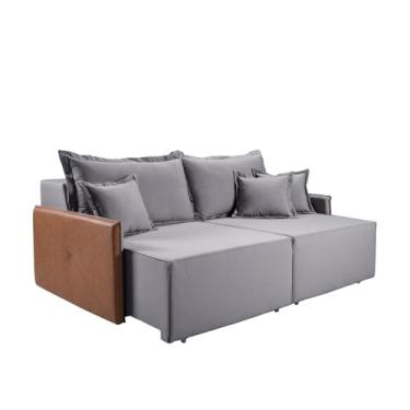 Imagem de Sofá 2 Lugares Bali 1,80m Retrátil com Baú em Linho 199 Prático e Confortável