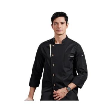 Imagem de Jaqueta De Cozinheiro Masculina Para Restaurante, Uniforme De Cozinha 