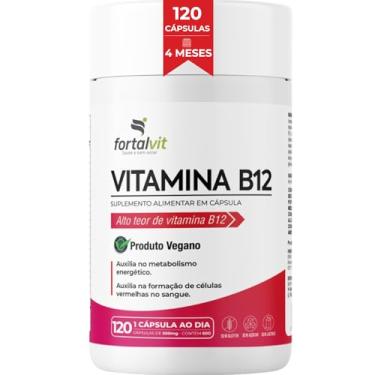 Imagem de Vitamina B12 Ativa (metilcobalamina) Longa Duração: 4 Meses de Uso, Cápsulas Vegana, 120 Cápsulas,Fortalvit
