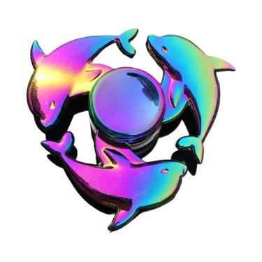 Imagem de Fidget Spinner De Metal Com Gradiente Arco-Íris, Rolamento Silencioso,