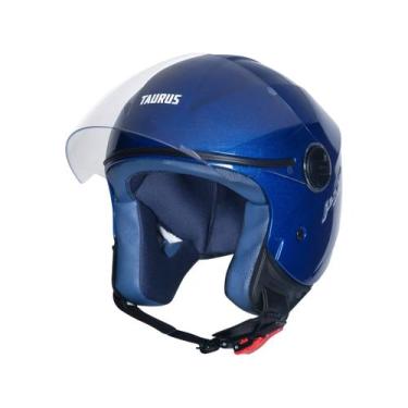 Imagem de Capacete de Moto Aberto TAURUS HELMETS JOY23 Azul Tamanho 60, Azul, 60