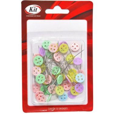 Imagem de Alfinete de Costura Cabeça de Botão 45MM - Caixa com 50 Unidades - KIT