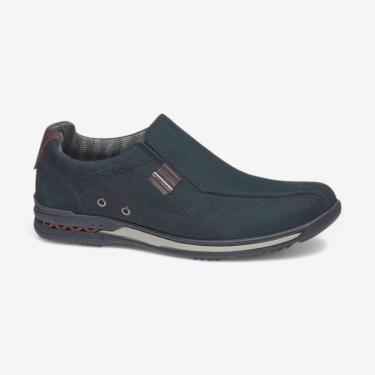 Imagem de Tênis Pegada Slip On Casual Masculino em Couro Marinho-Masculino