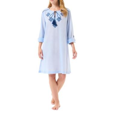 Imagem de Vestido Bordado - Lohe, Azul, GG