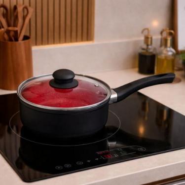 Imagem de Panela Indução Granito Chef 16cm Vermelha Revestimento Cerâmico Lyor