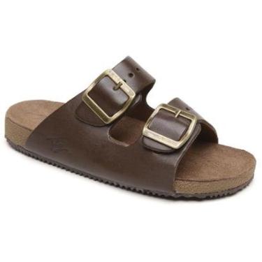 Imagem de Papete Slide Couro Legítimo Casual Macia Fivela Ajustável Solado Leve-Masculino