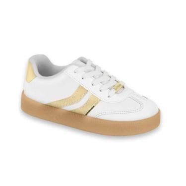 Imagem de Tênis Molekinha Branco Dourado, 33, Branco, Feminino