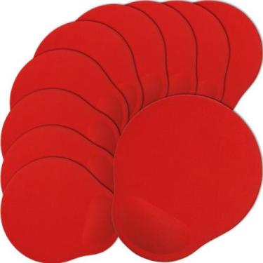 Imagem de Kit 10x Mouse Pad de Espuma Leve TopGet Vermelho