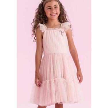 Imagem de Vestido Infantil Tule Com Laço Petit Cherie, 10, Rosa