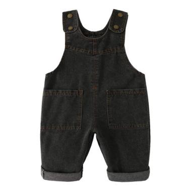 Imagem de Macacão infantil SEAUR Jeans Bib Pants Jeans 12-18M