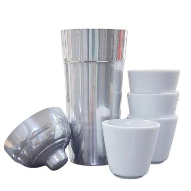 Imagem de Kit Caipirinha Profissional De Alumínio Coqueteleira 550ml com 4 copos