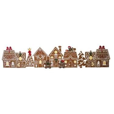 Imagem de Caminho de Mesa Natalino Bordado Ginger Bread 35X178 CM - Magizi