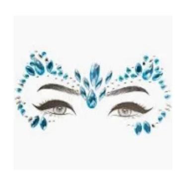 Imagem de Adesivo Facial Strass Carnaval Brilho 3D - Genérico