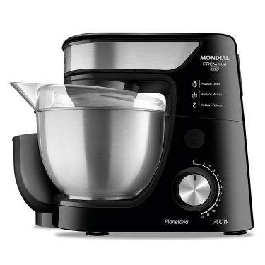 Imagem de Batedeira Planetária Premium Mondial BP-02P-B-TI 4,5L 700W 12 Velocidades Preto Inox 110V