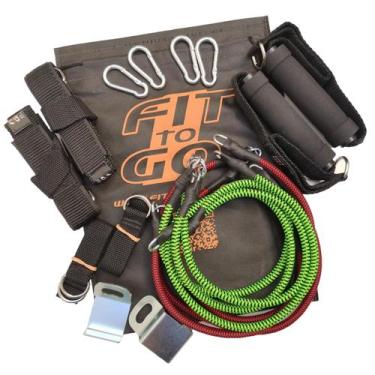 Imagem de Kit Extensor Treino Ginastica Musculação Em Casa FITtoGO Seguro 80kg e