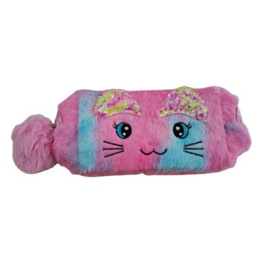 Imagem de Necessaire Pelúcia Colorida Gatinho - InterPonte, Pinky