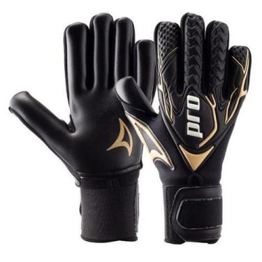 Imagem de Luva de Goleiro Profissional Three Stars Góia, Preto, Amarelo, GRANDE=