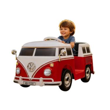 Imagem de Carrinho Elétrico Infantil Classic Kombi com Controle Remoto Bateria Recarregável 6V Vermelho Unitoys