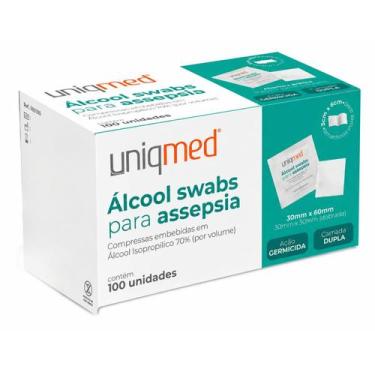 Imagem de Álcool Swab para Assepsia 70% Uniqmed 100 Unidades
