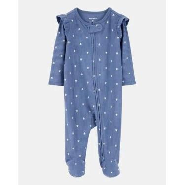 Imagem de MACACÃO COM PÉ CARTER'S - FLORAL AZUL - MENINA - Roupas de Bebê Confor