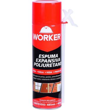 Imagem de Espuma Expansiva de Poliuretano 485ML para Fixação de Portas e Janelas com Isolamento Térmico e Acústico Cinza Worker