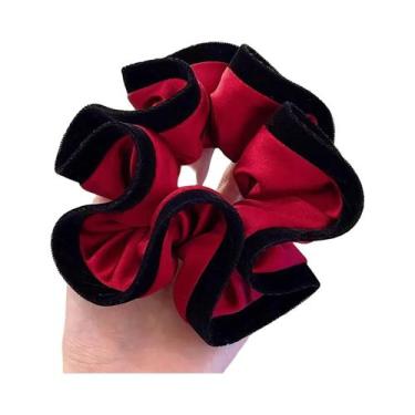Imagem de Elástico De Cabelo Estilo Coreano Com Borda De Veludo E Cetim, Elegant