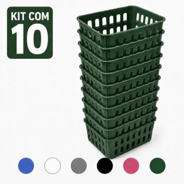 Imagem de Cesto Decorativo Caixa Organizadora Mini Cozinha Kit Com 10 - Ateliê C