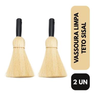 Imagem de 2 Vassouras Limpa Teto de Sisal 40 cm Sem Cabo Escova Tira Teia para T
