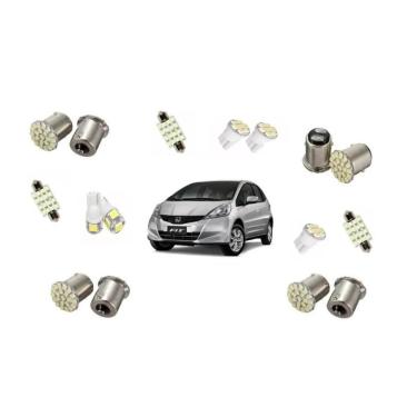 Imagem de Kit Lâmpada Led Farolete Placa Teto Honda Fit 2004 A 2014