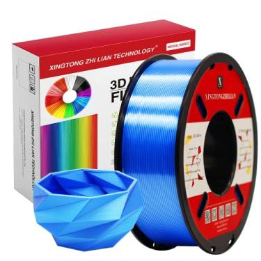 Imagem de PLA Filament 1.75mm, 3D Printer Filament for 3D Printers Accuracy +/- 0.02 mm 1Kg Spool, 1.75mm, Blue Silk