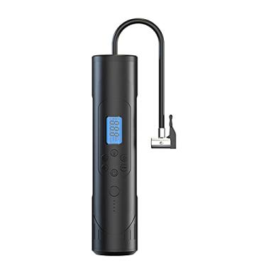 Imagem de Compressor de ar de pneu sem fio portátil USB inflador de pneu recarregável display digital bomba inflável manômetro acessórios para carro(Preto)