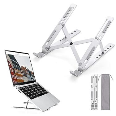 Imagem de Suporte para laptop LEHOM para mesa, suporte de elevação portátil ajustável para computador, elevador dobrável para notebook de alumínio para Mac MacBook Pro Air, Lenovo, HP, Dell
