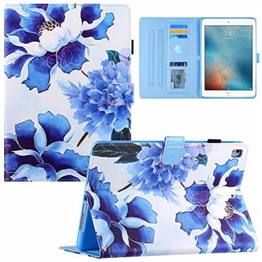 Imagem de KYJX Capa para tablet iPad 9,7 polegadas, capa fina de couro PU com suporte de seda para iPad 5/iPad 6/iPad 7/iPad 8 (orquídeas)