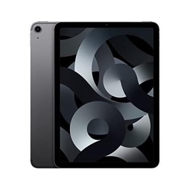 Imagem de iPad Air da Apple (5a geração): Com chip M1, tela Liquid Retina de 10,9 polegadas, 64 GB Wi-Fi 6 + rede celular 5G, câmera frontal de 12 MP, câmera traseira de 12 MP, Touch ID, Cinza-espacial