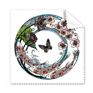 Imagem de Carp Sakura Pano de limpeza geométrico padrão lótus limpador de óculos 5 peças