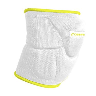 Imagem de Joelheira Champro Sports Pro-Plus de perfil baixo, WHITE, OPTIC YELLOW, Small