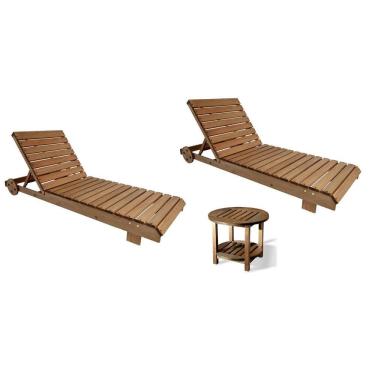 Imagem de Conjunto 2 Espreguiçadeiras  e Mesa Long Rio Ref. 0102M VivaLigna