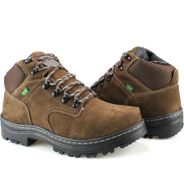 Imagem de Bota Masculina Cano Curto Mostarda Blaqueada Resistente Cadarço Ecoturismo