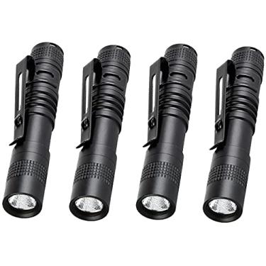 Imagem de MODOAO Mini lanterna LED ultrafina portátil 900LM com clipe de cinto, lanterna tática de 9 cm (pacote com 4)