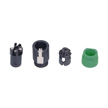 Imagem de Conector de cabo de áudio Twist Lock, plugue de alto-falante de 4 pólos Sistema de trava Boa condutividade elétrica para montagem de fios de 6 a 15 mm para conchas para amplificador de potência (verde)