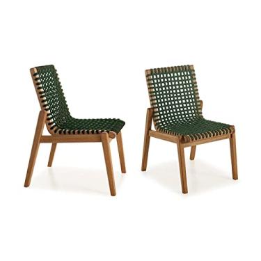 Imagem de Cadeira de Jantar de Madeira (kit com 2) Trama Oppa Design - Jatobá e Corda Verde