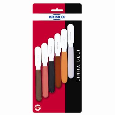 Imagem de Conjunto de Espátulas para Manteiga/Patê Brinox Beli 2051/312 - 6 Peças