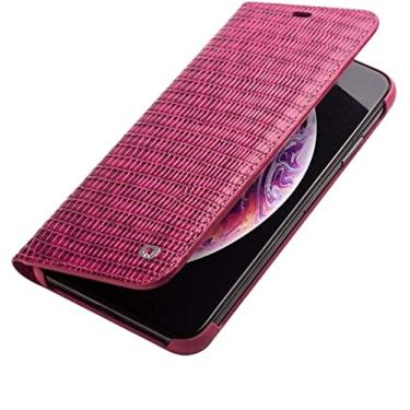 Imagem de KKFAUS Capa de telefone Lady Flip, para iPhone Apple Xs/Xr/Xs Max Capa protetora de telefone de couro genuíno com 3 compartimentos para cartões e slot para dinheiro (padrão de crocodilo) (tamanho: 6,5 polegadas)