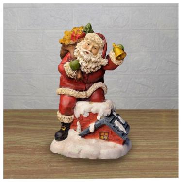Imagem de Decoração Enfeite Natal Papai Noel Na Chaminé Com LED 26cm
