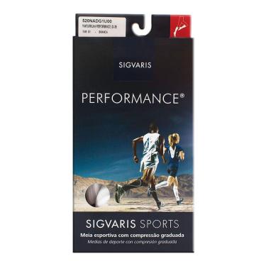 Imagem de Meia Panturrilha (3/4) Sigvaris Performance 20-30mmHg Branca G (Tamanho Grande) Curto (G1) Ponteira Fechada