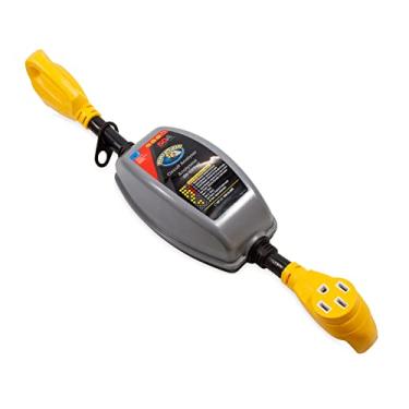 Imagem de Camco Analisador de circuito Dogbone 50M/50F RV com alças de aderência de energia, proteção contra sobretensão integrada e indicação de falha – 125/250V (55319)