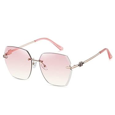 Imagem de Óculos de sol sem moldura, óculos de sol femininos de metal, óculos de sol ao ar livre, óculos de cor deslumbrante, tendência da moda, 5, tamanho único