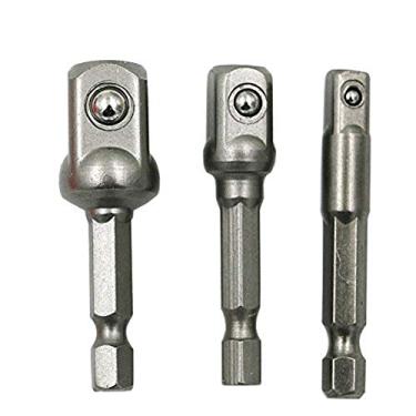 Imagem de Qudai 3 pcs Cromo Vanádio Adaptador de Tomada De Aço Chave Hex Shank para 1/4 "3/8" 1/2 "Brocas de Extensão Bar Hex Bit Set Ferramentas de poder NP