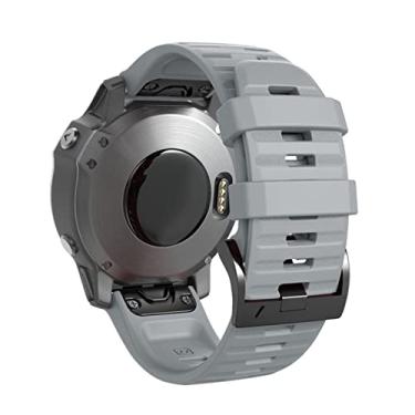 Imagem de GANYUU 26 22mm Pulseira de relógio de ajuste rápido para Garmin Fenix 7 7X 6X 6Pro Pulseira de silicone de ajuste fácil para Fenix 5X 5 3 3HR 935 945 (Cor: Cinza, Tamanho: 26mm Fenix 6X Pro)